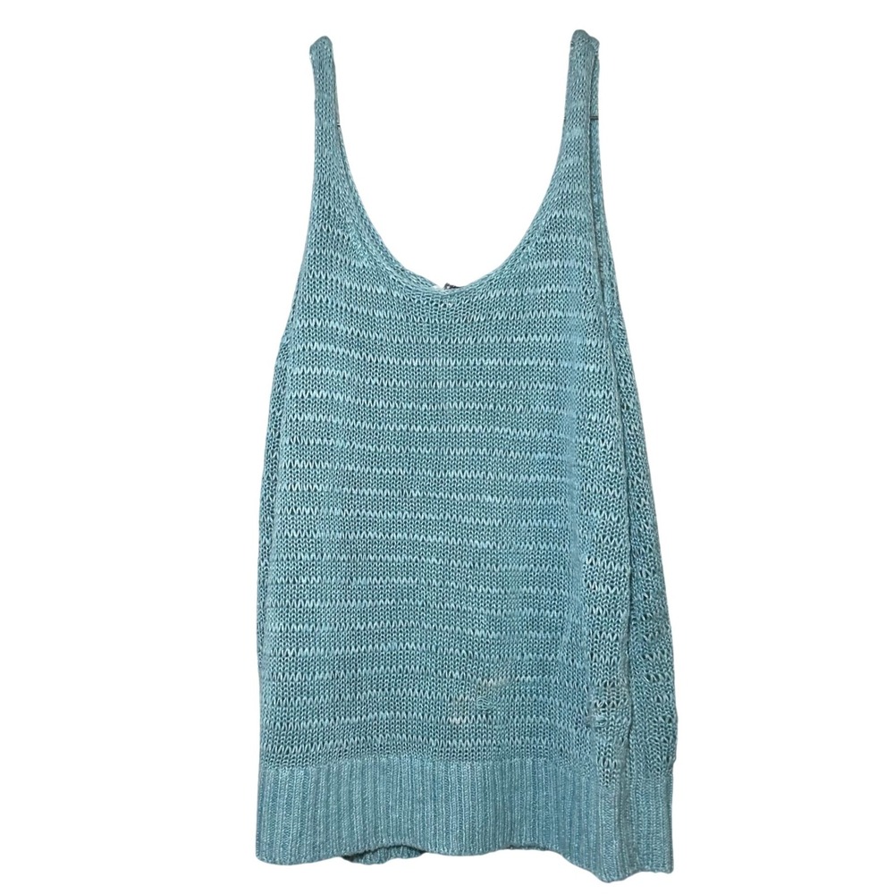 NWT Madewell Linen Sweater Tank aqua women's xl resort vacation swim pool